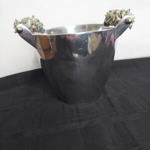 Zodax Metal Ice Bucket With Side Handles 6.5" X  7"‎